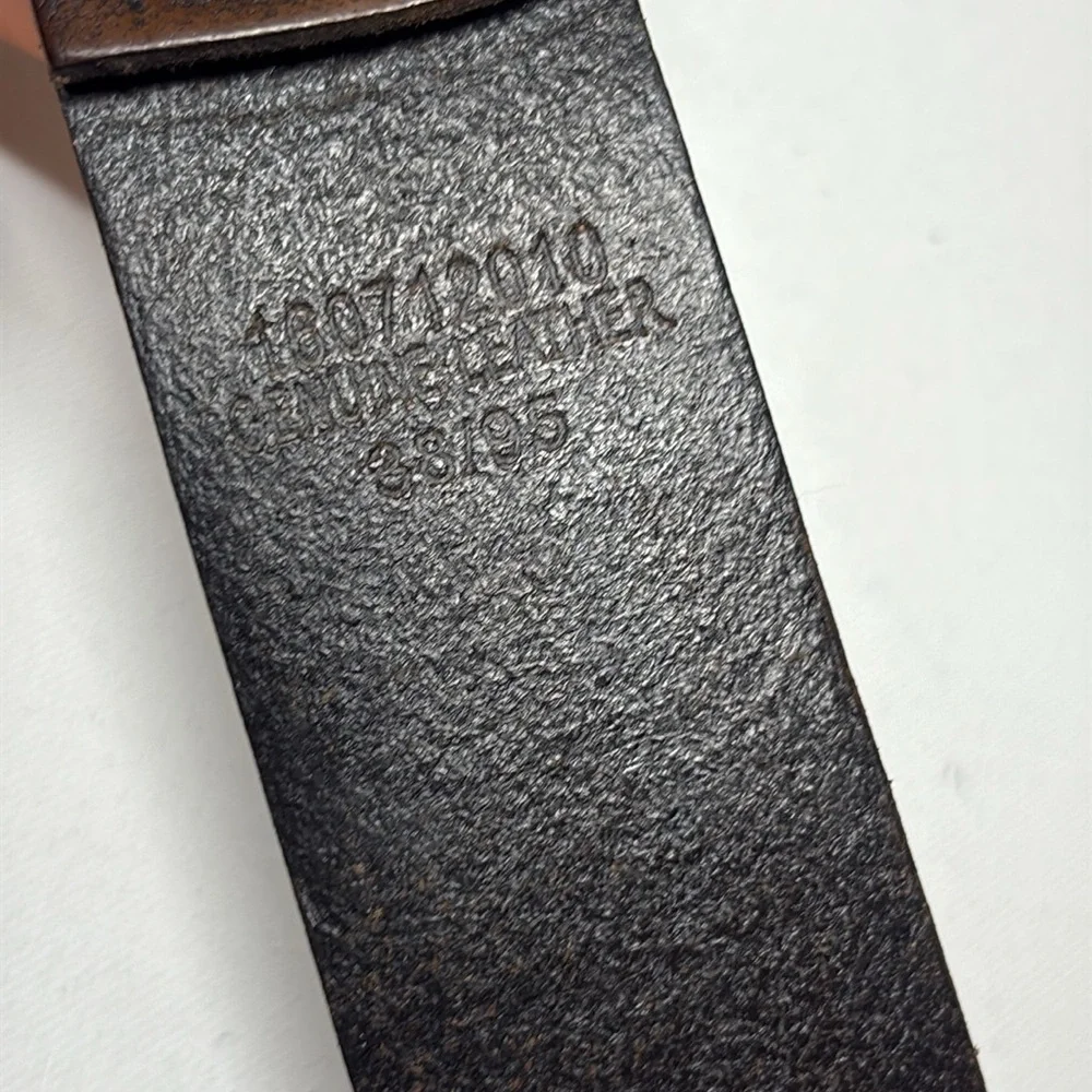 Unbranded Dark Brown Leather wide prong Belt 36-41” ish